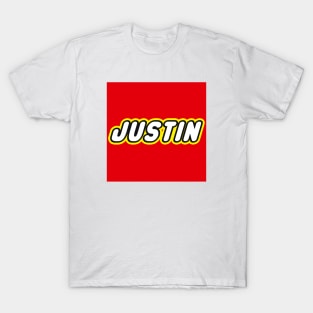 JUSTIN - Personalized LEGO Name T-Shirt